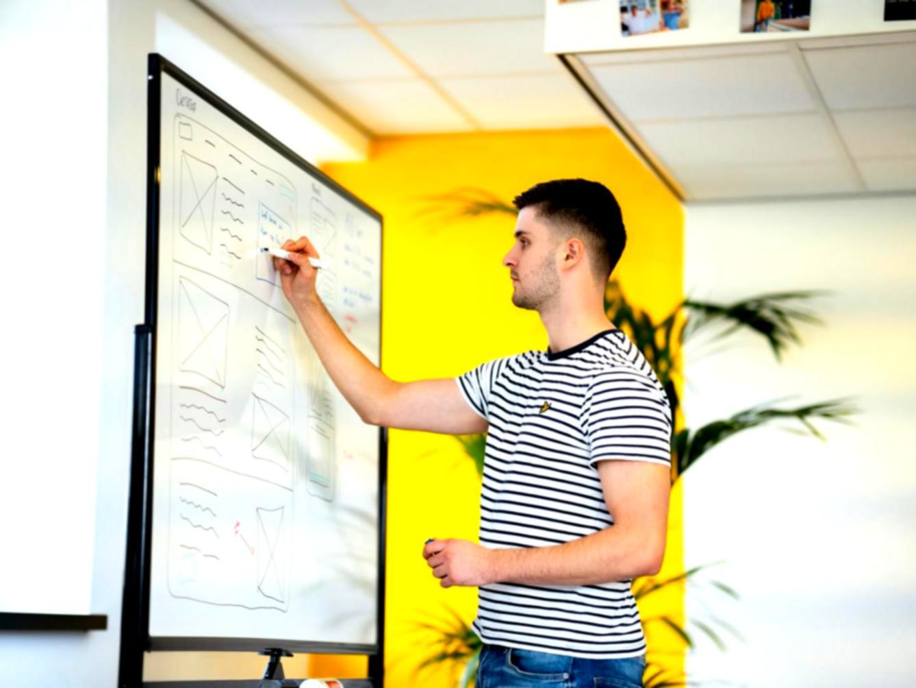 Modern office workspace with automated business systems